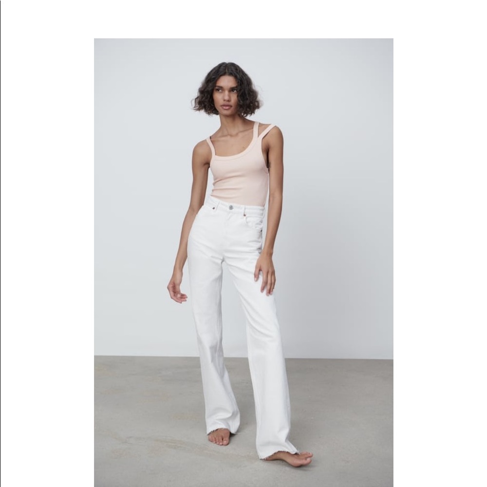 Asymmetrical knit zara bodysuit